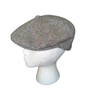 Wool Kangol Cap 504 Herringbone Flat Cap Harrods Vintage Preppy UK Heritage